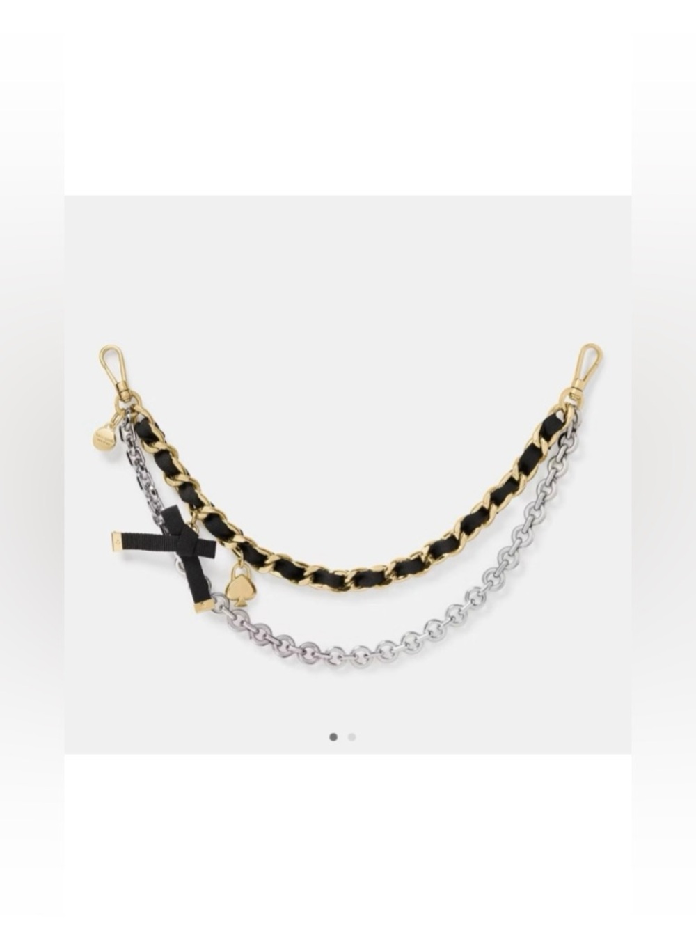 Kate Spade  Mixed Metal swag bag charm handle Chain Strap Accessory KM589